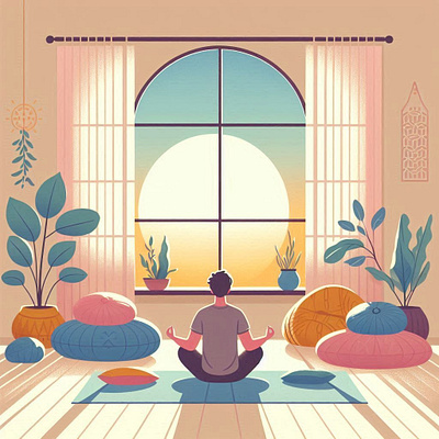 Meditation illustration adobe illustrator adobe photoshop branding cartoon character concept illustration illustrator