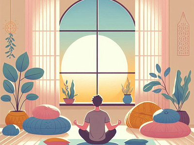 Meditation illustration adobe illustrator adobe photoshop branding cartoon character concept illustration illustrator