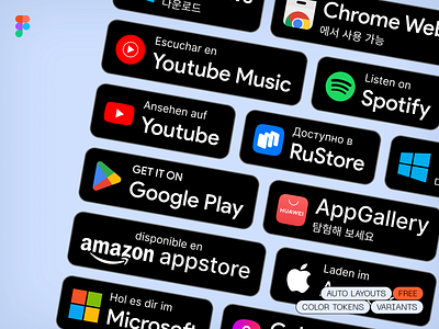 We need more badges 🏷️ appstore dark theme download label figma freebie google play marketplace store badge ui design