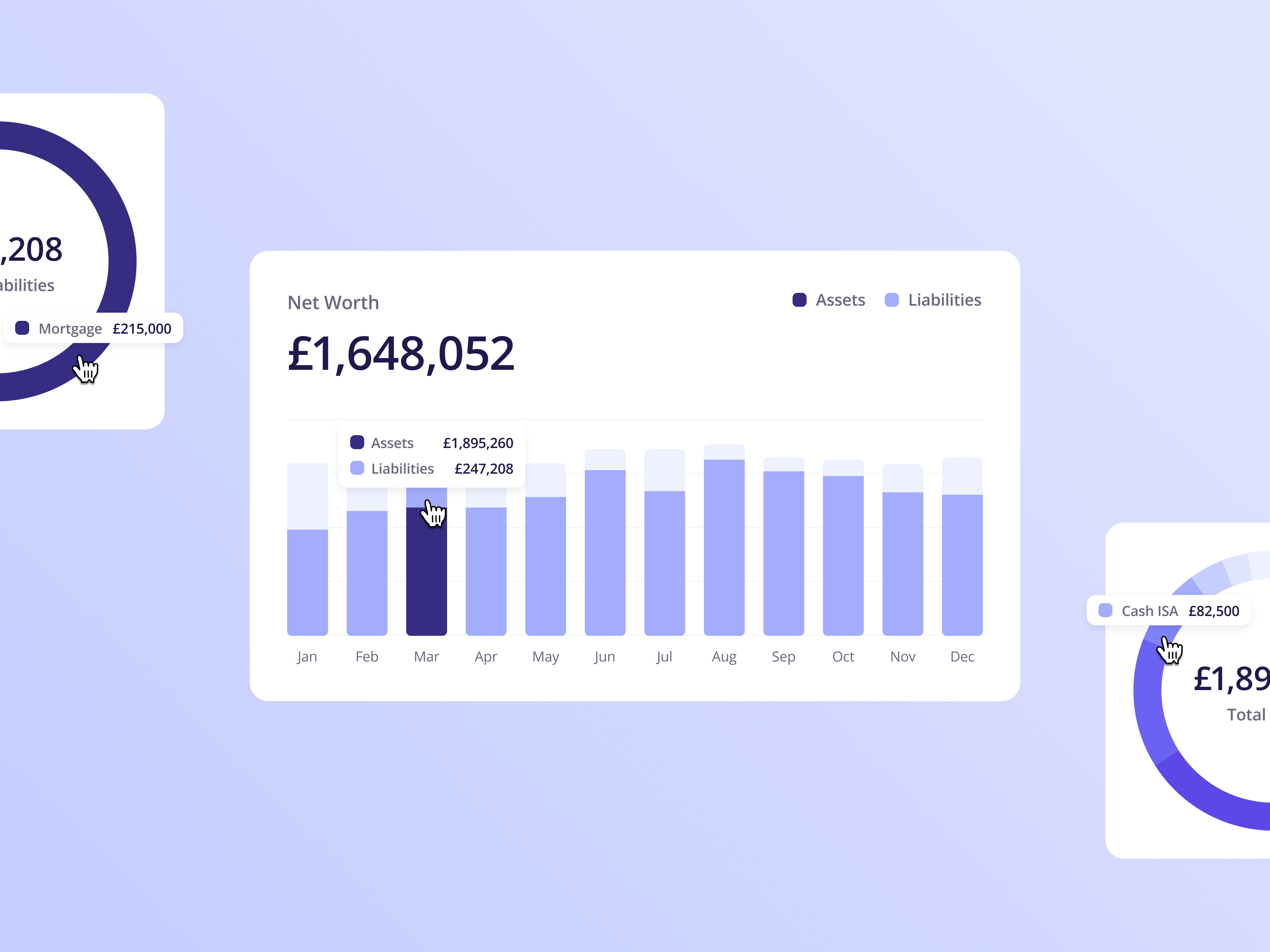 Example of Net Worth Stats UI