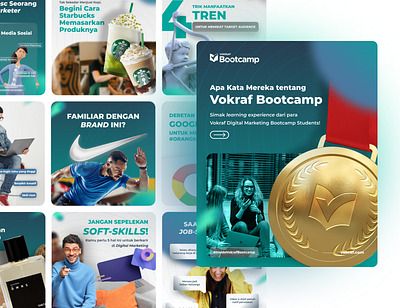 Vokraf Social Media Design advertising bootcamp branding concept art design education graphic design illustration instagram feeds logo marketing poster design social media design ui