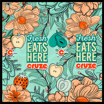 CRUZE.co - Print Wallpaper adobe illustrator artwork branding design digital art flower freehand drawing graphic design illustration mural pattern vector design wall art wallpaper