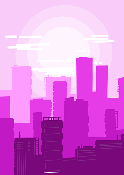 Purple Cityscape : A World in Shades of Purple cityillustration designinspo digitalart graphic design procreate purplecityscape purplepalette urbandesign