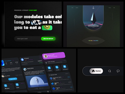 Dark design course crypto dark dark theme elements gui herp section home page interface landing page menu profile saas tab bar tabbar toofan ui design ui kit ux design web design