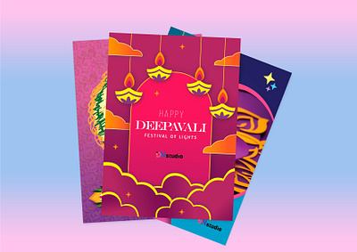 Deepavali E-Greeting Cards deepavali diwali festival graphic design greeting card illustration illustrator visual design