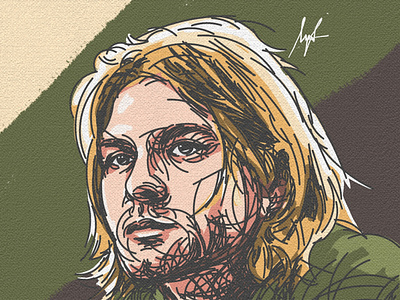 Kurt Cobain design illustration graphic design illustration infinitestudio nirvana painter painting portrait