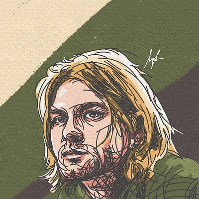 Kurt Cobain design illustration graphic design illustration infinitestudio nirvana painter painting portrait