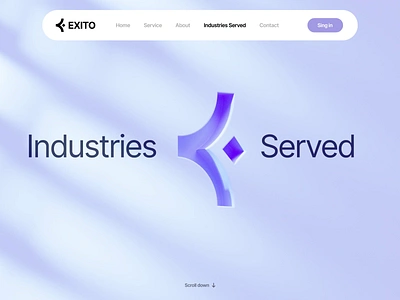 Exito website industries served page 3D animation 3d 3d animation ai ai web ai website artificial artificial intelligence e commerce ecommerce landing landing page landingpage trading web web design web3 webdesign website