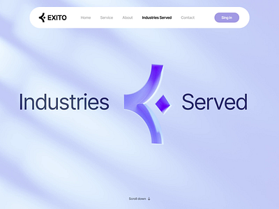 Exito website industries served page 3D animation 3d 3d animation ai ai web ai website artificial artificial intelligence landing landing page landingpage trading web web design web3 webdesign website