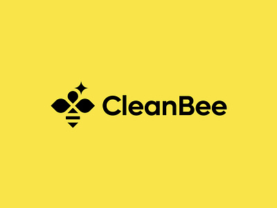 CleanBee logo design bee branding bright clean cleaning cleanless clear design hard work hardworking icon insect logo mark minimalistic modern star timeless yellow