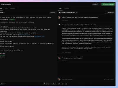AI Chat and Prompt Manager app application ux