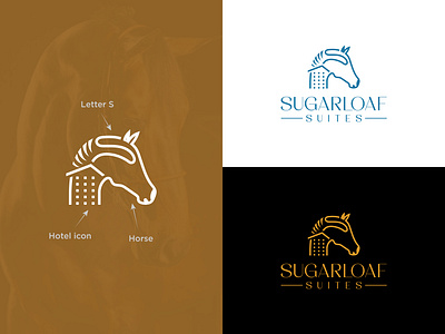 Sugarloaf - Combination logo animal branding business chess combination design equine horse head horse logo hotel icon identity knight logo minimal s logo speed sugarloaf symbol travel