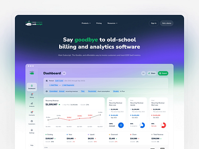 Home page with the Northern Lights effect app branding dark dashboard design finance gradient hero landing lights metrics northern page product saas ui ux web website white