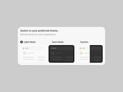 Switch to your preferred theme. colors dark theme design figma light theme theme ui