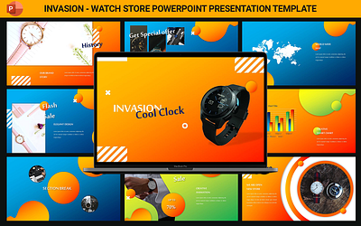 Invasion - Watch Store Presentation Template business clock invasion luxury men powerpoint presentation service store time watch women wristwatch