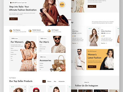 Fashion E-Com Web UI branding chicstyle clothingweb elegantstyles fashiondesign fashionforher fashionista fashiontrends fashionwebsite graphic design shopthelook styleinspiration sustainablefashion trendylooks ui wardrobeessentials website womenclothingwebui womenempowerment womensfashion