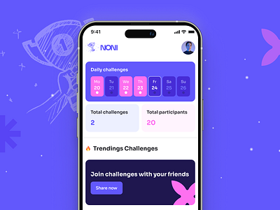 NONI - Challenge App app design competitive responsive ui