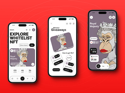 NFT Whitelist app branding business collections concept fintech mobile nft startup uxui