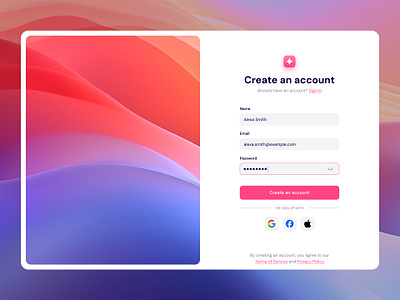 Sign Up Page account create an account design form interface log in sign in sign up ui ux web web design