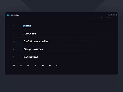 Navigation effect for design portfolio design portfolio designer hover hover effect menu menu effect microinteraction motion navigation portfolio ui user interface web