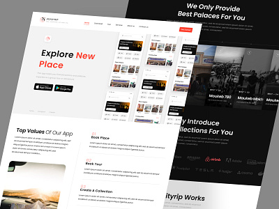 Mofidtrip - Group travel application intro landing main page product travel travel app travel ui ui ux