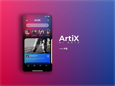 ArtiX - Social Media App for AI Art ai mobile mobile app ui