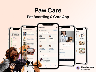 PawCare 3d animation behance creative dailyui design dogs dribbble graphic design health interactiondesign mobileapp motion graphics petcare ui design ux