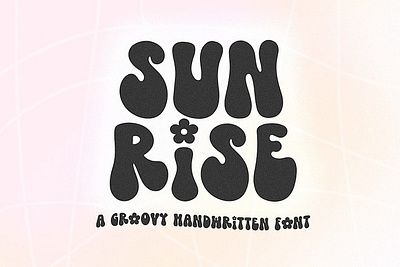 Sunrise Groovy Retro Font 70s font boho font bubbly font cricut font cute font flower font font groovy groovy font handwritten font hippie font procreate font retro font sunrise groovy retro font