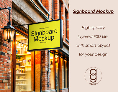 Signboard Mockup 3d adverstising mockup board mockup free brand identity branding design free mockup free template identity illustration label design logo design mockup mockup download mockup free mockupdesign signboard mockup free template free visualization