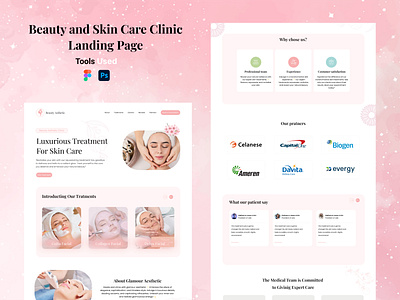 Beauty and skin care clinic landing page beauty treatment doctor landing page skin care ui website