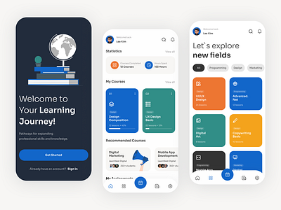 E-Learning Mobile app - LearnNest app app design application class course course app courses design e learning education ios mobile app mobile app design mobile design mobile ui modern online school ui uiux ux