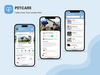 Petcare animal blue care design grooming mobile pet pethealth petlovers service ui veterinary