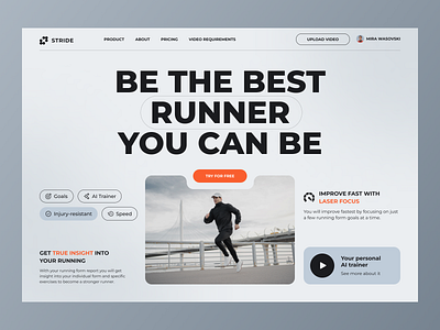 Web Site for Running Platform — Stride design running sport sport platform ui uiux ux web web design website