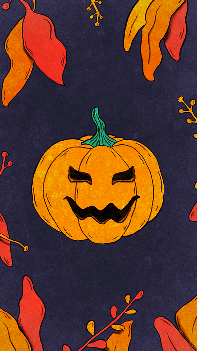 Almost spooky pumpkin 2d animation animation autumn digital halloween illustration leaves motion graphics orange pumpkin