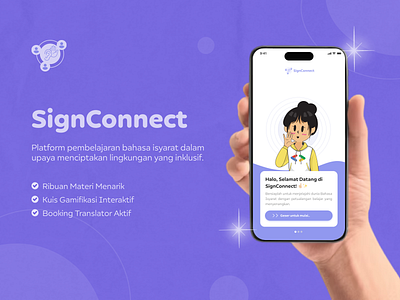 Sign connect app education inclusivity interactive language learning mobile sign translator ui