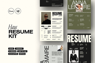 HAUS Resume Kit aesthetic aesthetic tones blogger brand design brand designer cv cv resume cv template fashion feminine haus resume kit minimal modern resume resume design resume indesign resume template studio standard stylish