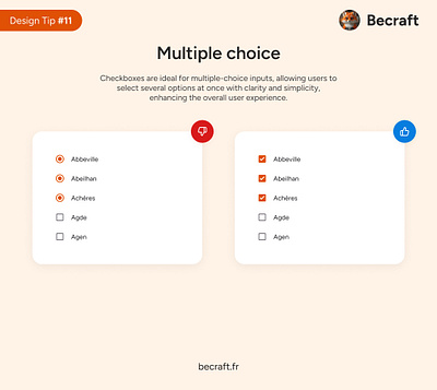 UI Design Tips #11 - Multiple choice design design tips do dont tips ui ui design ux ux design