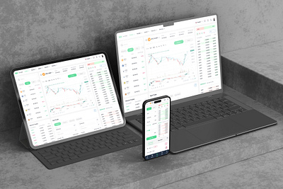 Exchange Dashboard app branding chart coin component crypto currency exchange header input list market minimal order price responsive trade ui ux web