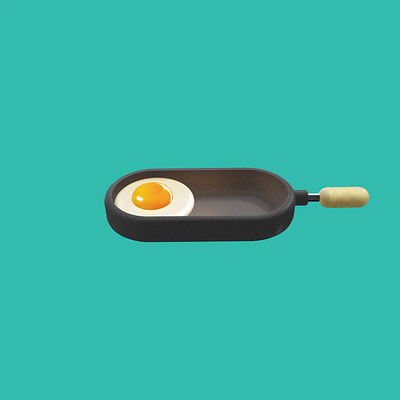 Egg Toggle 3D 3d binary cook egg handle kitchen pan spline splinetool toggle white yolk