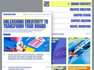 BoldFrame Studio - Creative Agency bold branding clean design futuristic idea inspiration logo minimalist modern ui ux visual