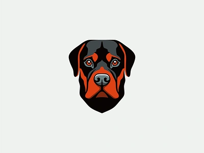 Rottweiler Logo animal branding design dog emblem friend icon illustration logo mark modern pet playful rottweiler sports symmetry vector vet