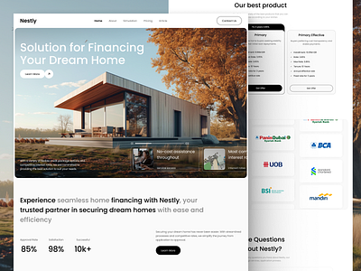 Nestly - Modern Mortgage Landing Page agency architecture broker building business landing page mortgage properties property property selling property website real estate real estate agency real estate agent real estate landig page real estate website residence selling web design website design