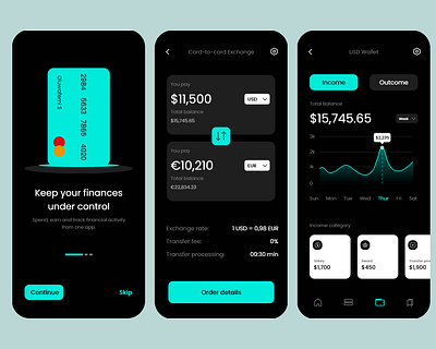 Financial-Wallet-App app design mobile ui ux