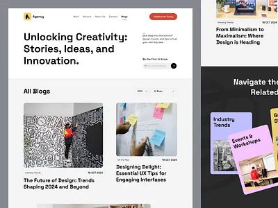Blogs page design | Landing page agency all blogs blog blog landingpage bloging cta design designer industry inner page landing page newsletter single page blog website