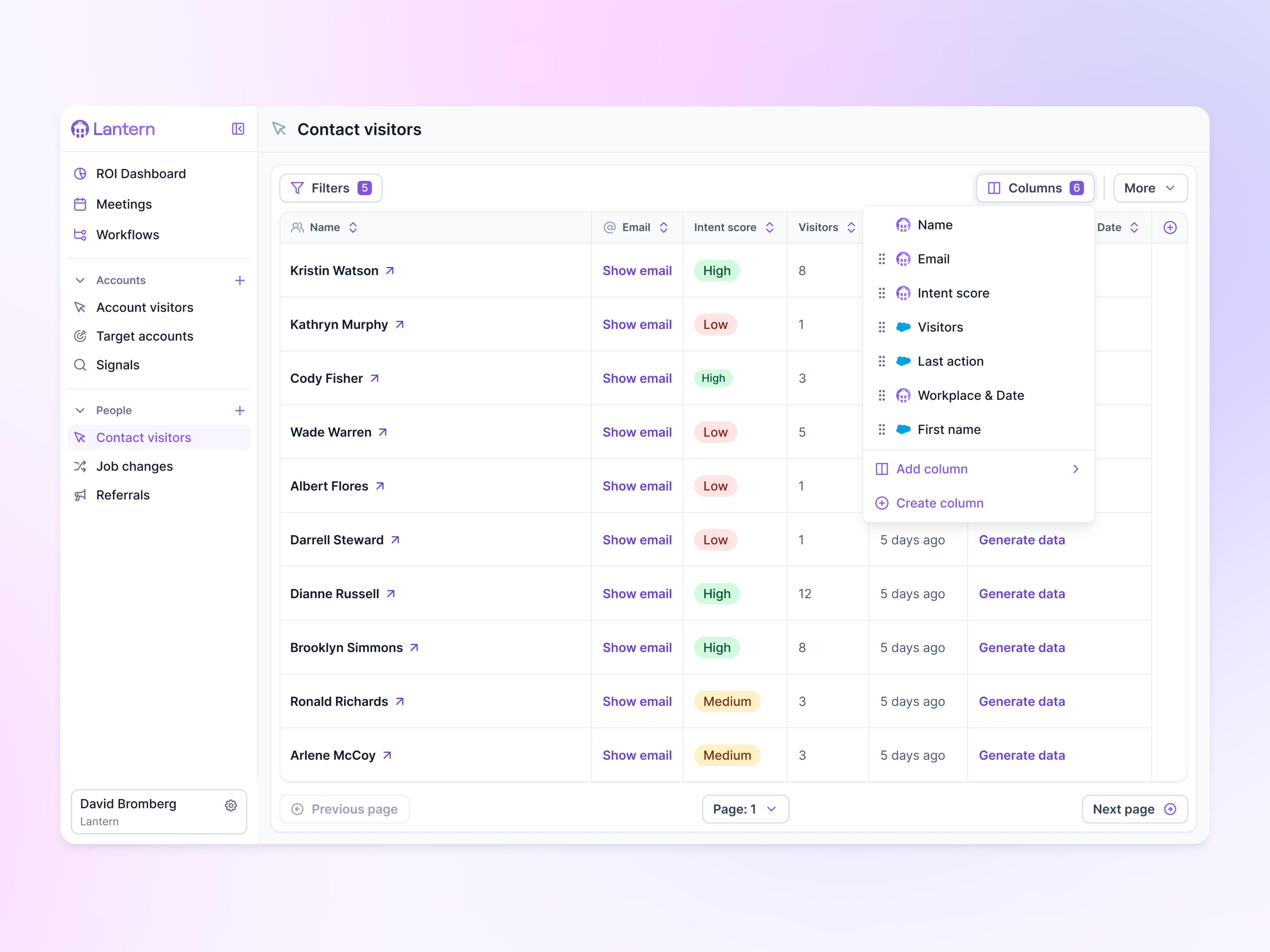 📊 Contact Visitors with Customizable Columns for Lantern 📊 apollo attio clay column column management create column crm custom column edit column hubspot ottogrid prospect prospecting prospector sales salesforce salesloft sdr zoominfo