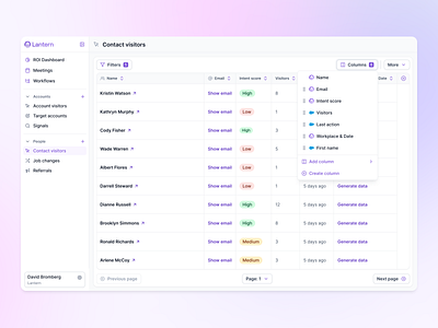 📊 Contact Visitors with Customizable Columns for Lantern 📊 apollo attio clay column column management create column crm custom column edit column hubspot ottogrid prospect prospecting prospector sales salesforce salesloft sdr zoominfo