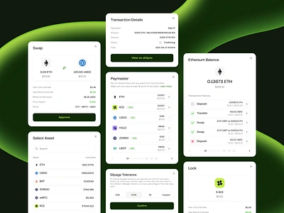 KOI App Modals app crypto defi design figma green interface liquid modal modals ui user interface web3