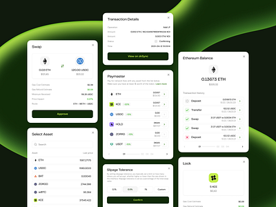 KOI App Modals app crypto defi design figma green interface liquid modal modals ui user interface web3