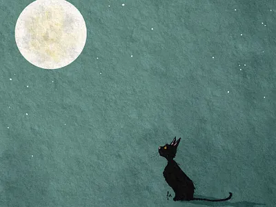 Cat and Moon cat friederikeablang childrensbookillustrator drawing illustration illustrationart illustrator picturebookart