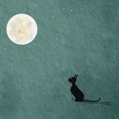 Cat and Moon cat friederikeablang childrensbookillustrator drawing illustration illustrationart illustrator picturebookart